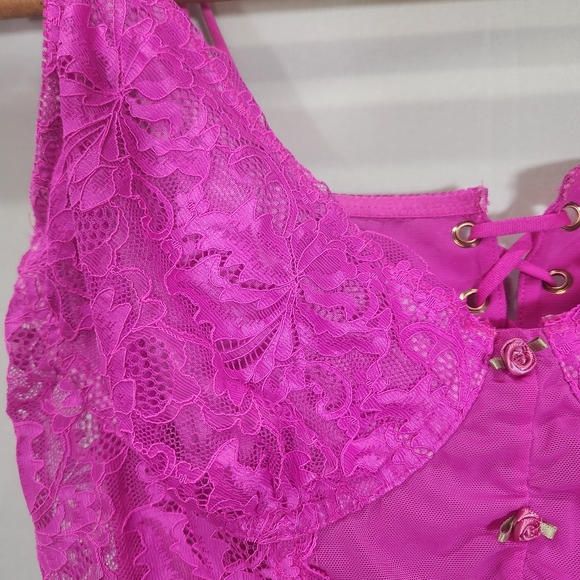 Urban Outfitters Pink Lace Corset with Underwire Support XL - Picture 4 of 8